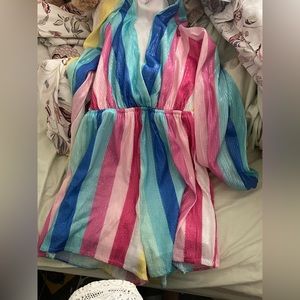 Rainbow romper , size small